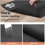 tapis absorbant imprimé empreintes animales gris moderne chiens rapide séchage