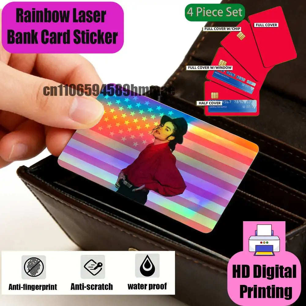 film protection carte bancaire multicolore moderne holographique adhésif