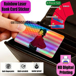 film protection carte bancaire multicolore moderne holographique adhésif