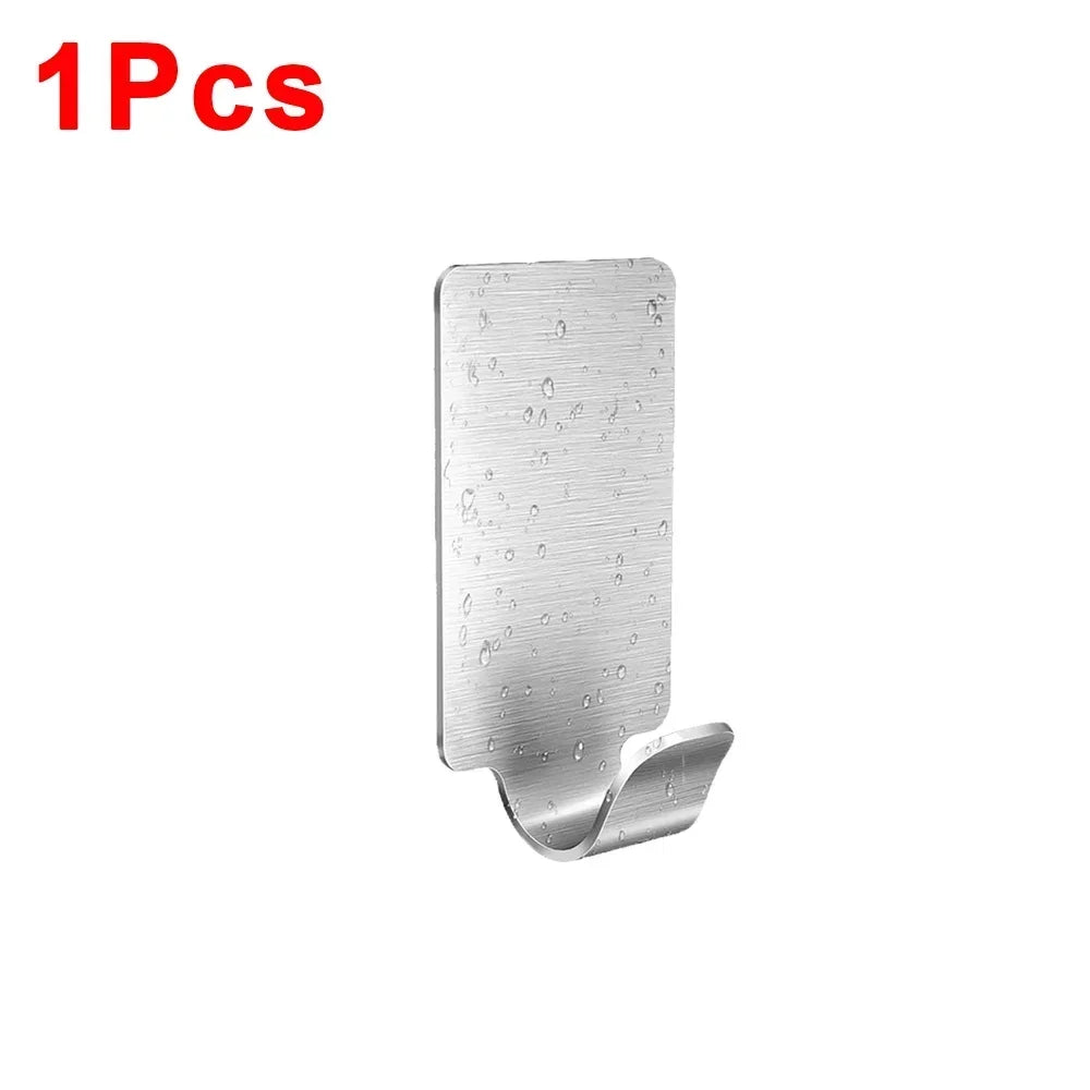 porte serviettes porte clés argenté adhésif acier inoxydable moderne minimaliste organisateur salle bains support