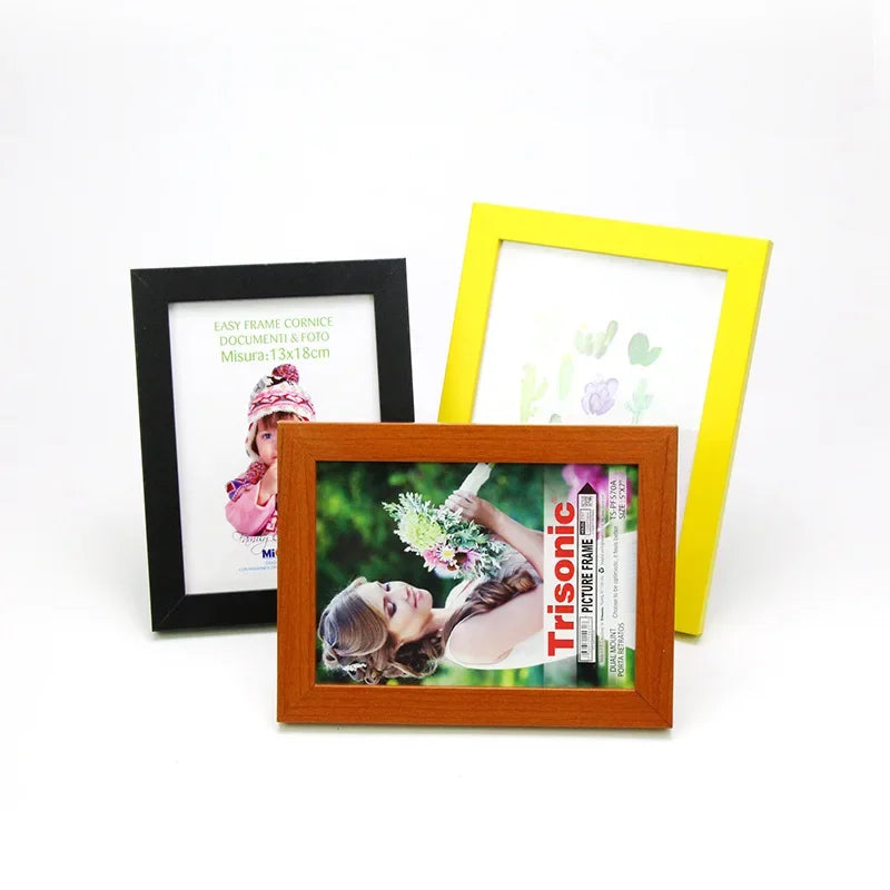 cadres photo modernes transparents couleurs vives noir marron vert jaune rose simple