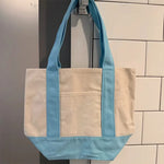 sac fourre tout toile décontracté polyvalent femme ouvert rectangulaire casual vert jaune rouge bleumarine