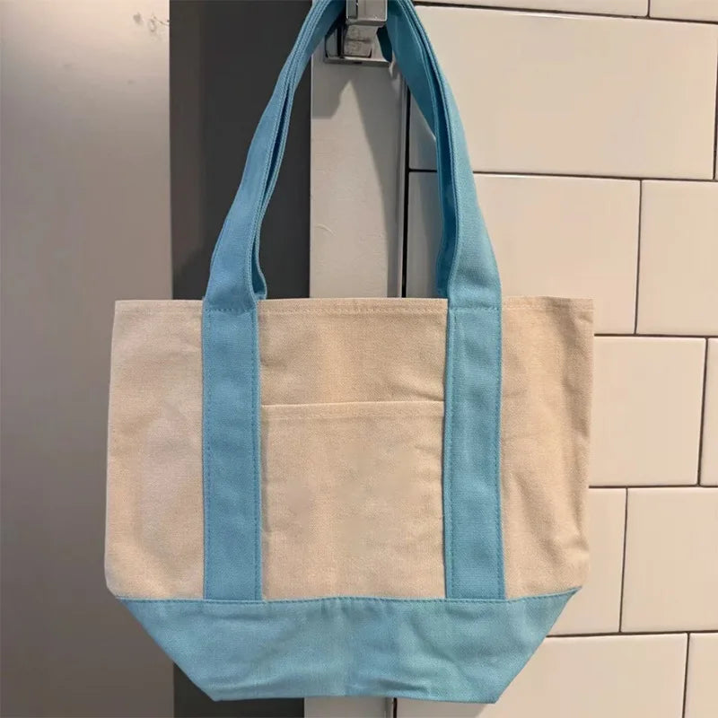 sac fourre tout toile décontracté polyvalent femme ouvert rectangulaire casual vert jaune rouge bleumarine