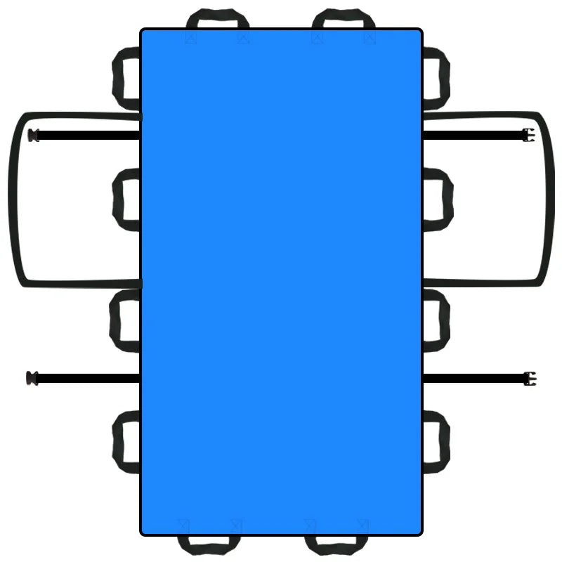 coussin transport médical bleu uni pratique ergonomique poignées ceinture sécurité