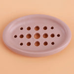 support savon silicone self draining moderne gris vert blanc rayures horizontales