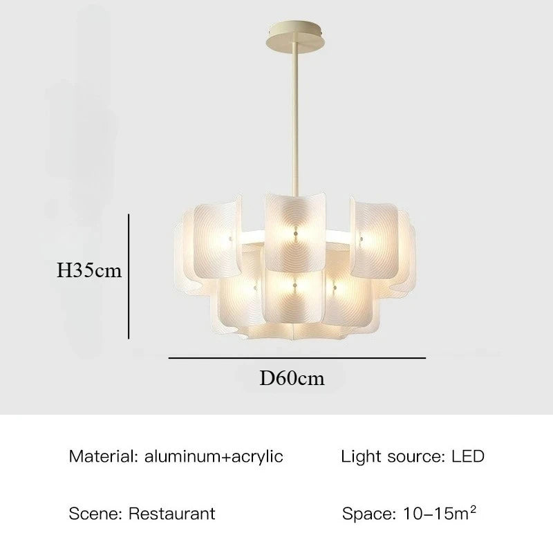 suspension lumineuse moderne pendentif blanc rayures fines opacité 120cm d100cm d80cm d60cm lumière froide