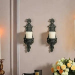 bougeoir mural ornements baroques blanc or noir decoration vintage classique maison