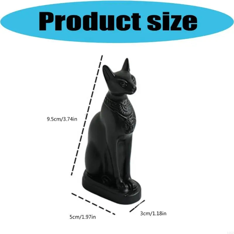 statuette chat égyptien bastet or noir blanc égyptien ancien collier décoratif ornement decoratif adultescoeur
