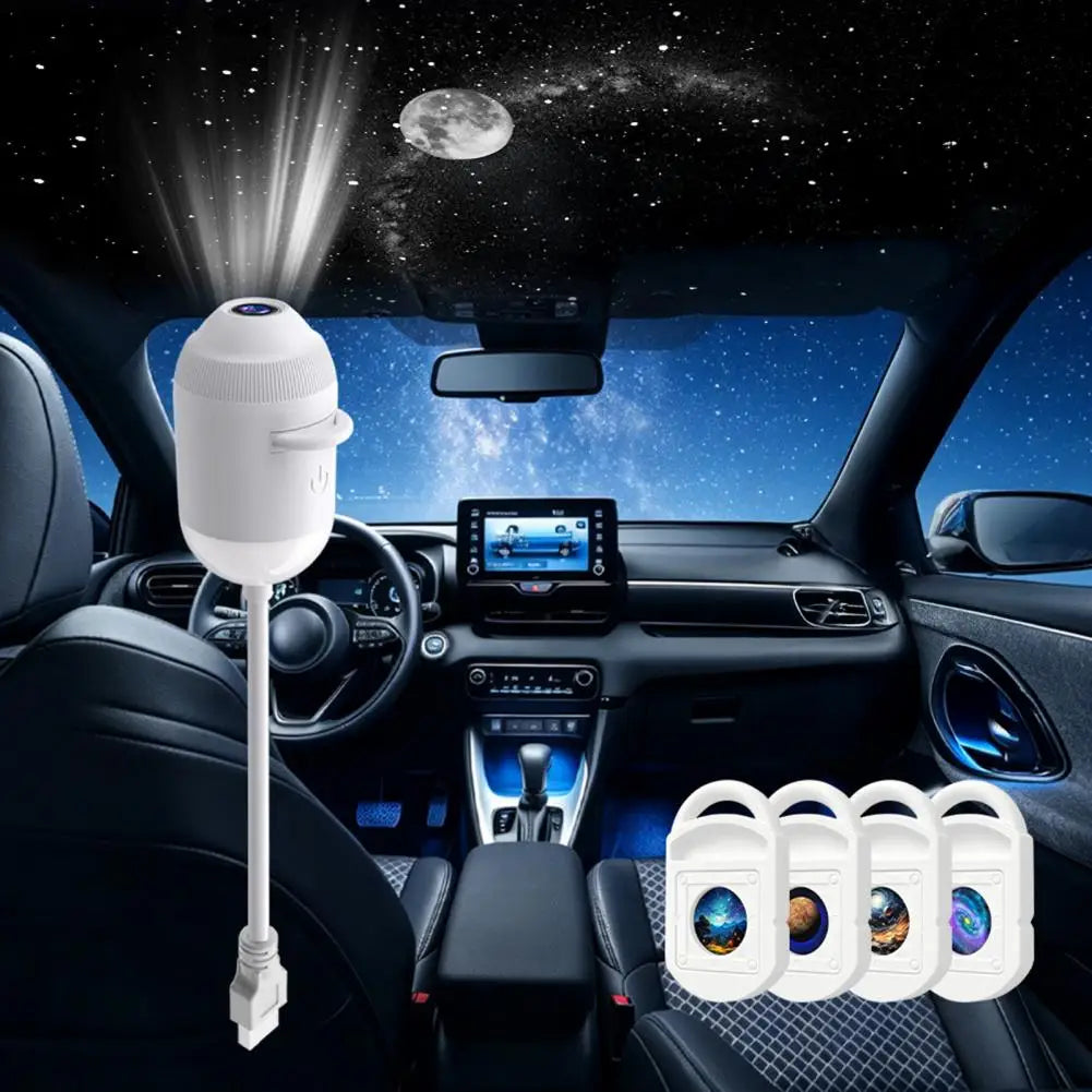 projecteur d'étoiles blanc motif galaxie adhésif moderne usb nocturne ambiance céleste fixe lentilles