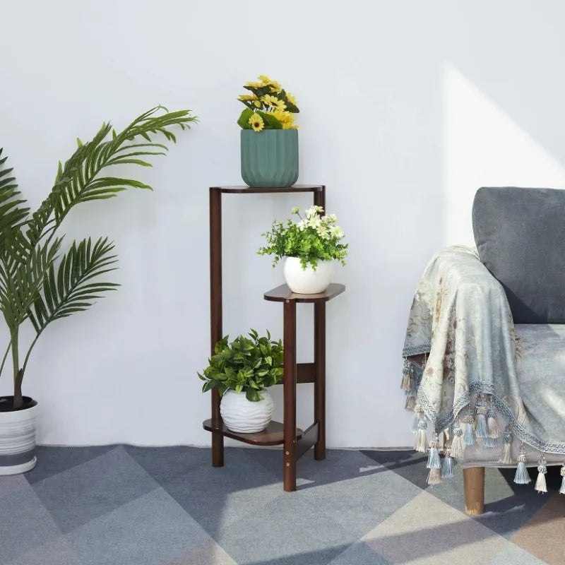 étagère plantes bois naturel minimaliste moderne vis balcon jardin pots variés