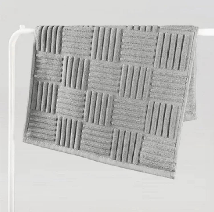 tapis coton absorbant bleu gris moderne bain salle bains noël rayures vertical 50x80cm