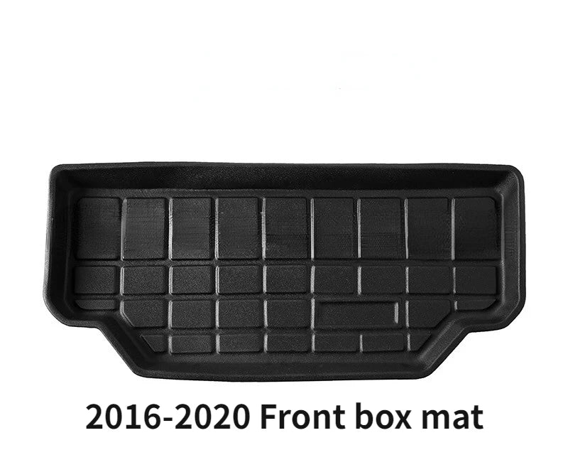 tapis sol coffre tesla model noir texture carbone moderne antidérapant occlus