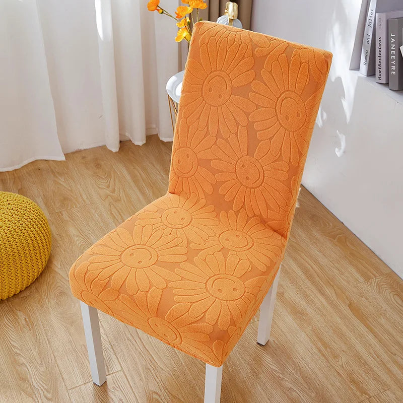 housse chaise rose bleu orange fleurs souriant moderne elasthanne polyester