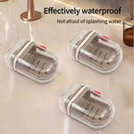 porte savon transparent moderne boîte couvercle plateau drainage gris rouge pratique salle bain