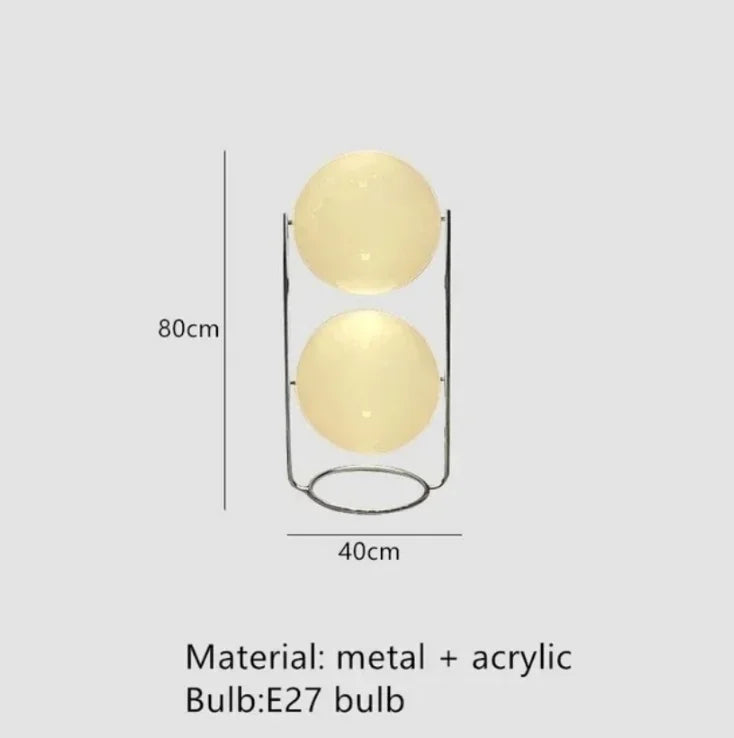 lampe sol moderne acrylique blanche dorée interrupteur rond translucide
