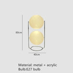 lampe sol moderne acrylique blanche dorée interrupteur rond translucide