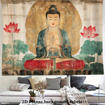 tapisserie murale vintage bouddha lotus zen multicolore traditionnelle salon chambre