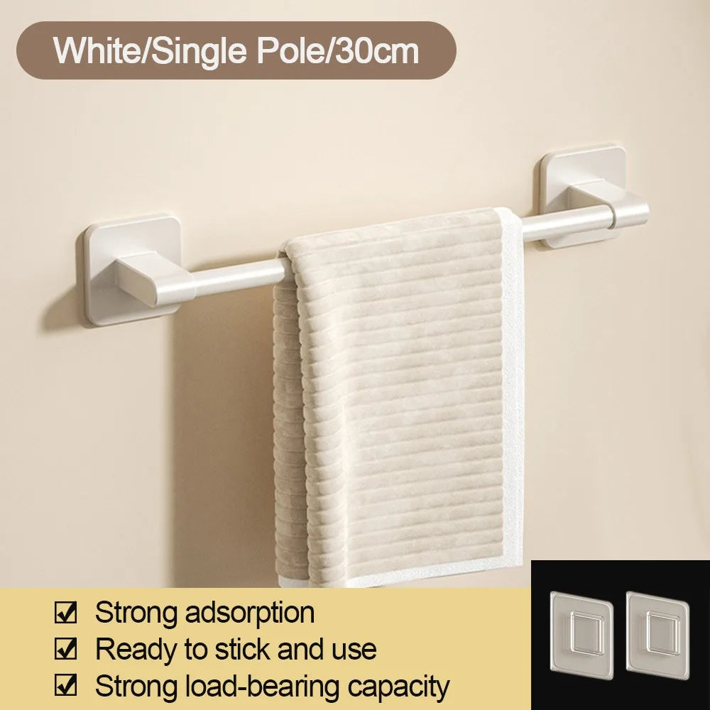porte serviettes mural adhésif blanc texture tissu beige moderne salle bain 30cm 40cm