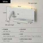 lampe murale moderne charge sans fil port usb noir bronze blanc