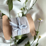 rubans coton blanc rose clair beige vert clair gris violet texture ondulée simple délicat