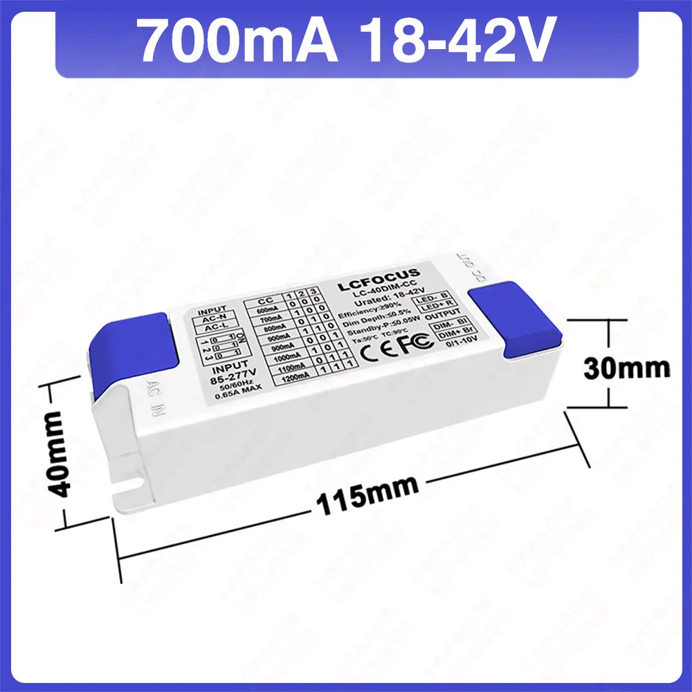 driver led 10v dimmable 18 42v blanc bleu moderne câbles noirs interrupteur rotatif ans