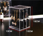 boîte bijoux transparente moderne velours intérieur poignées cristal boucles d'oreilles bracelets montres grande capacité