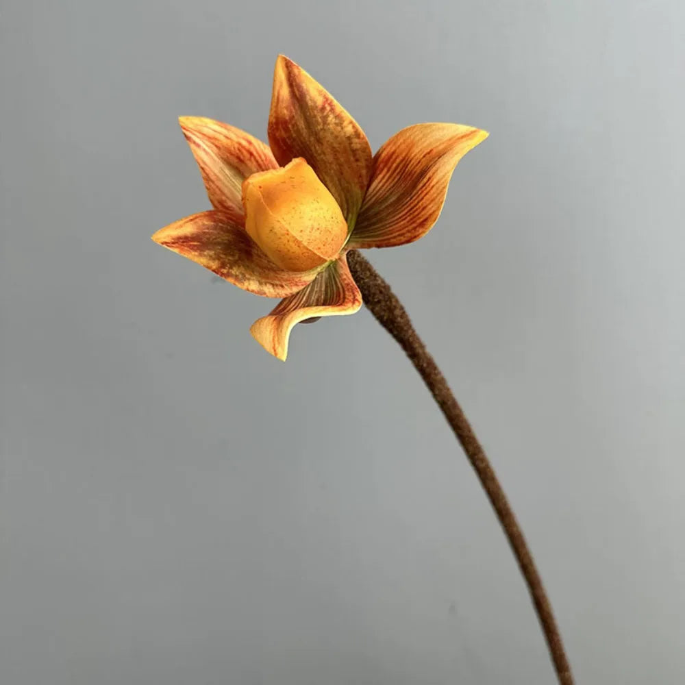 décoration intérieure orchidée artificielle branche feuilles vertes pétales colorées naturelle maison festive