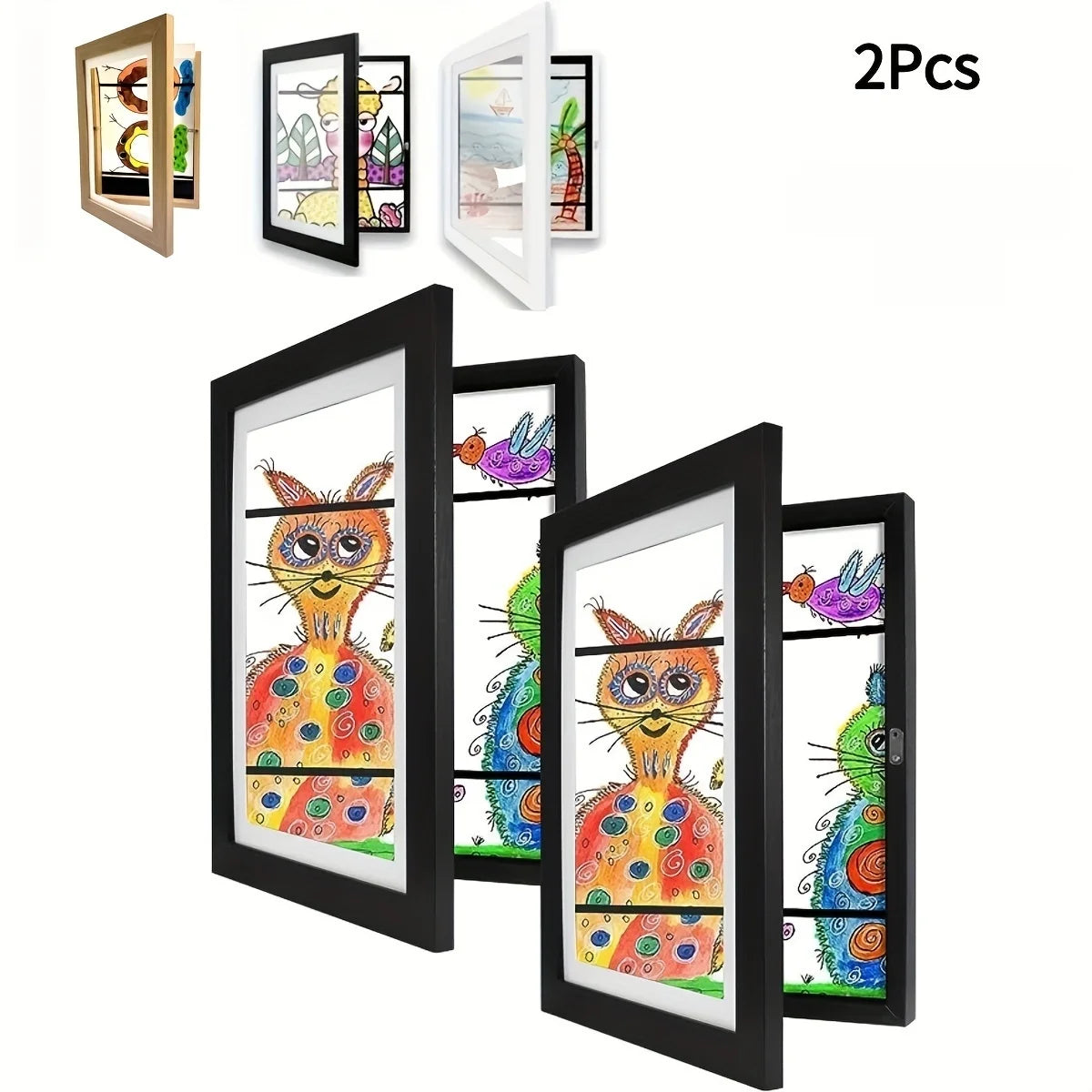 cadre mural moderne noir transparent aimant mdf rectangle photo décoration intérieureversible