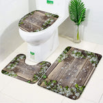 ensemble tapis bain salle bain rouge fleurs roses motif moderne coton doux décoratif