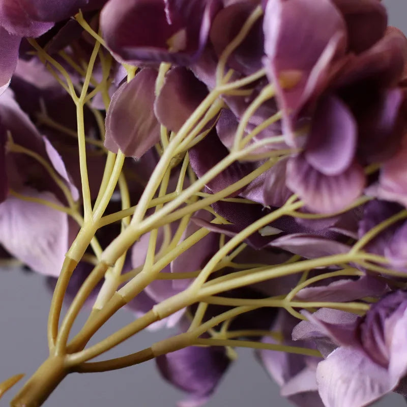 bouquet artificiel fleurs hortensia bleu blanc violet moderne maison mariage