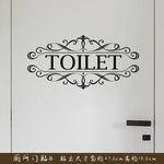 autocollants mural ornements floraux texte bathroom toilet adhésif classique vintage chambre salle bains porte