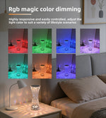 lampe décorative transparente diamant moderne commande tactile ambiancé romantique chambre chevet