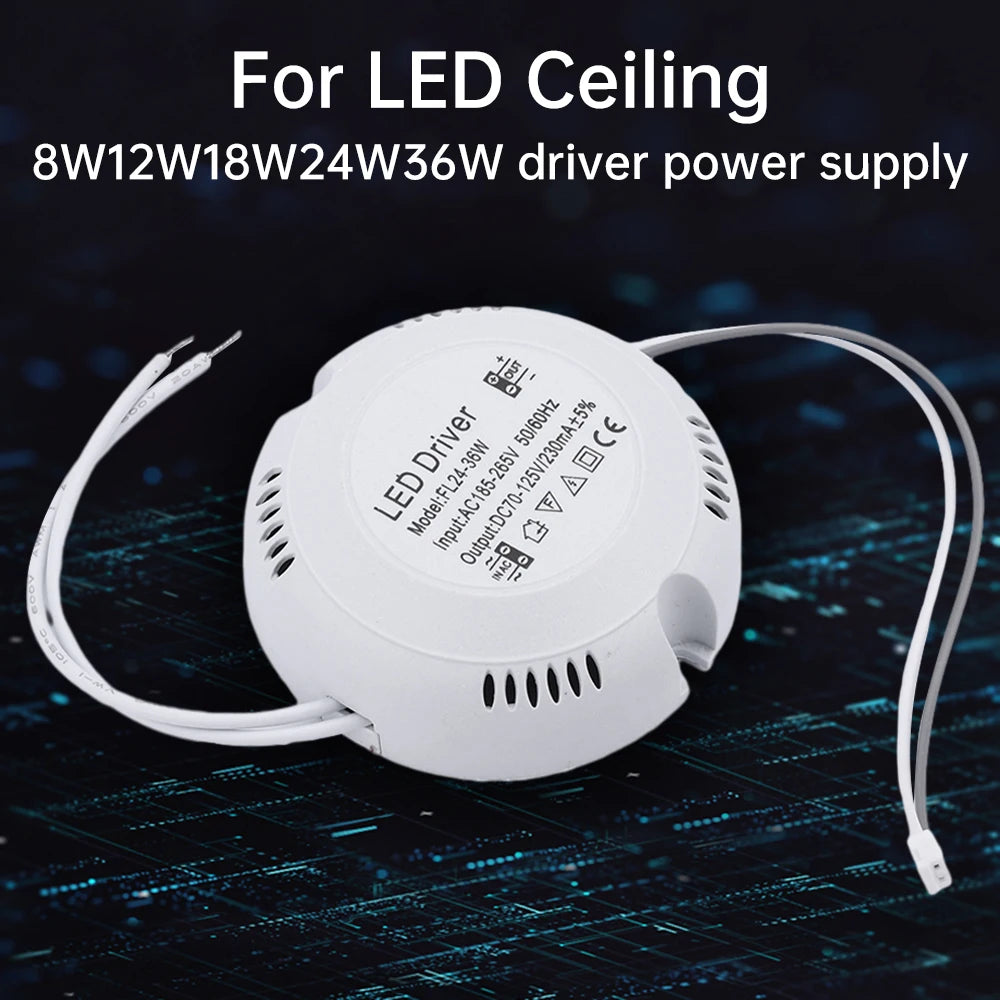 driver led alimentation transformateur éclairage 8w 12w 18w 24w 36w blanc moderne 24v 82v