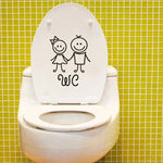 autocollant mural noir stick figures wc simple cartoon salle bains pvc 16cm 13cm