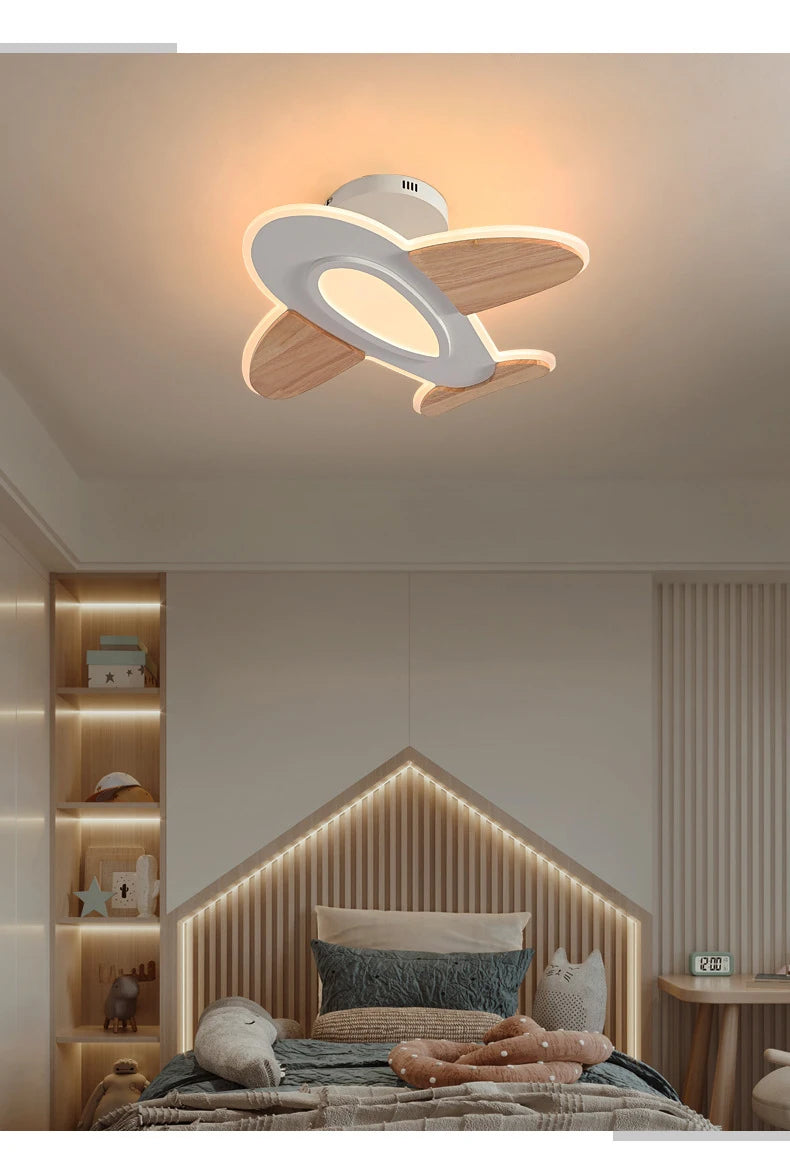 lampe moderne blanche bois contemporain métal éclairage chambre enfant fixations invisible