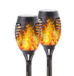 lumière solaire led flamme noire extérieure moderne jardin patio piscine