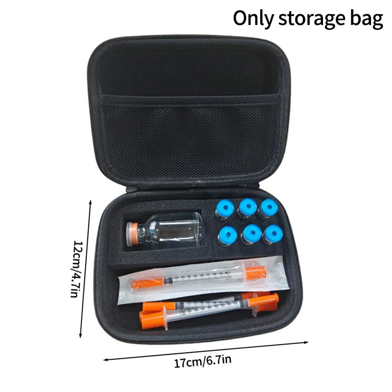 boîtes rangement flacons insuline noir zippées 10grids pratique compacte 3ml 5ml 10ml vials.storage
