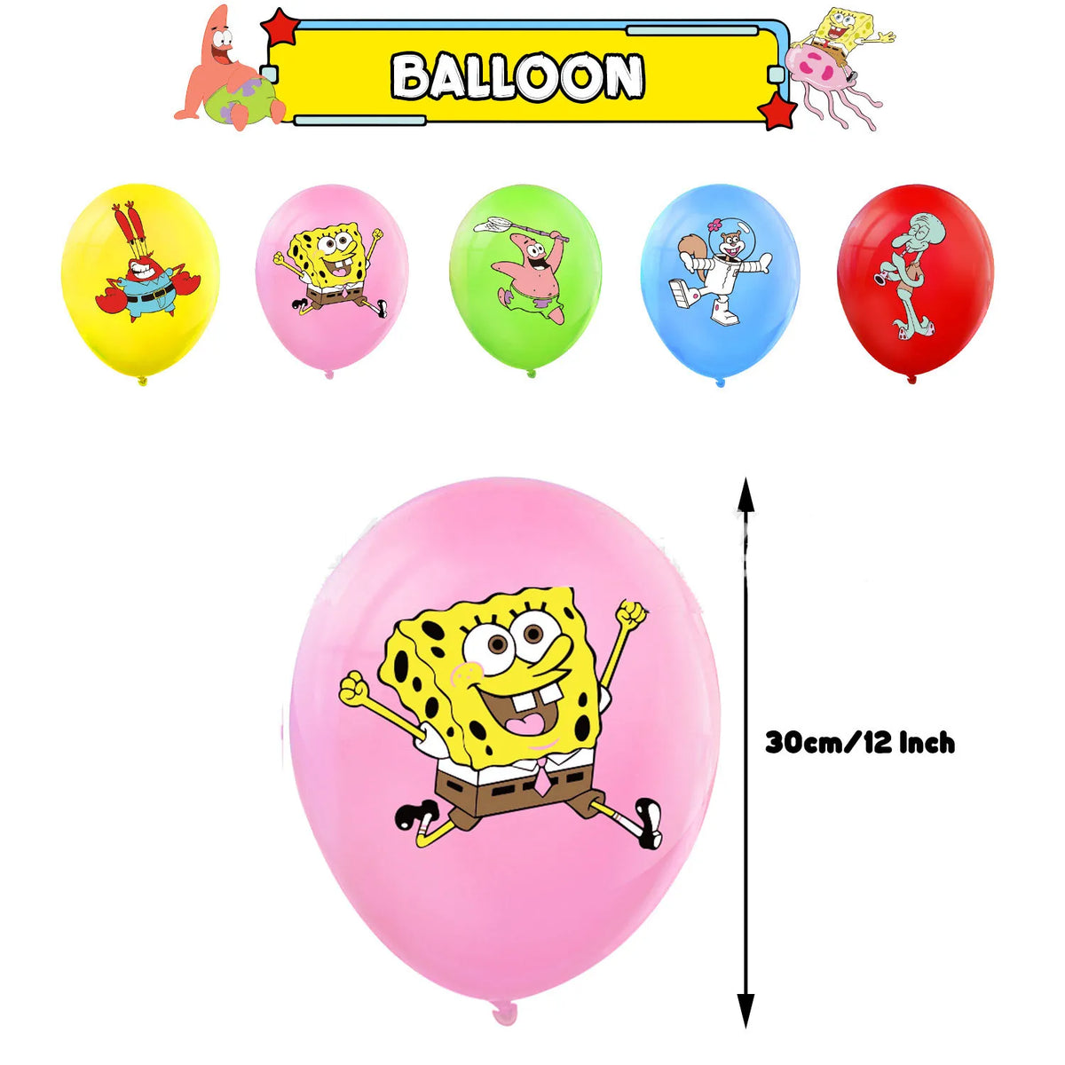 accessoires fête spongebob happy birthday ballons bannières cupcakes toppers anniversaire enfants thèmes cartoon