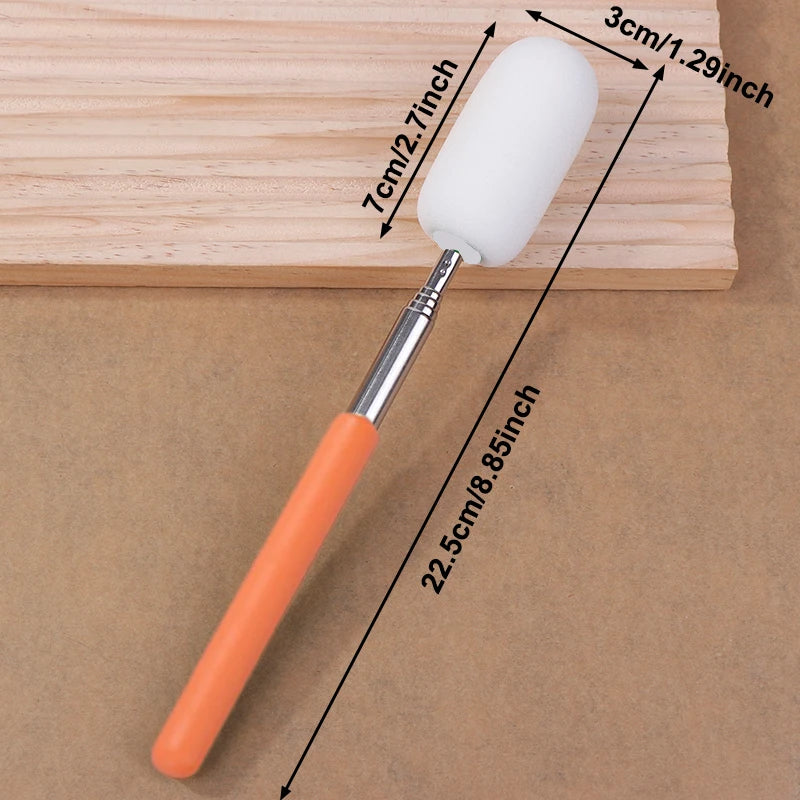outil sculpture céramique éponge absorbante tête ovale manche rétractable outil coupe bricolage artisanat orange