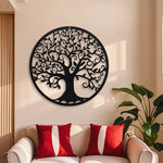 Détail de la silhouette d'arbre en cercle rond noir