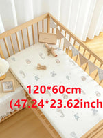 drap housse bébé imprimé animaux gris blanc moderne 90x50 120x60 130x70 polyester coton