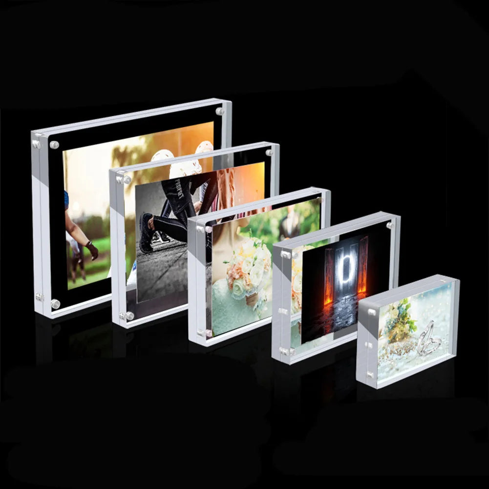 cadre photo transparent acrylique moderne minimaliste facile nettoyer dimension 9x12.8cm fixations vis