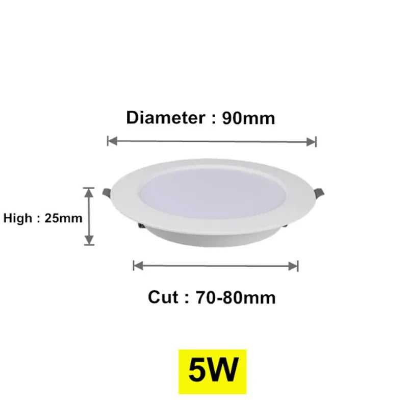 Spot LED moderne 12W 24W 5W blanc 3000K 4000K 6000K clips opacité plastique