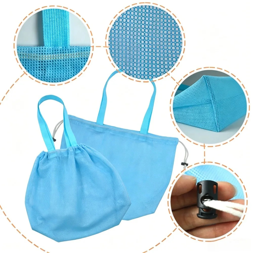 sac rangement polyestère pliable transparent voyage plage organisation jouets salle bain