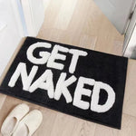 tapis bain moderne microfibre blanc noir lettres dessin animé respectueux environnement 50x80cm