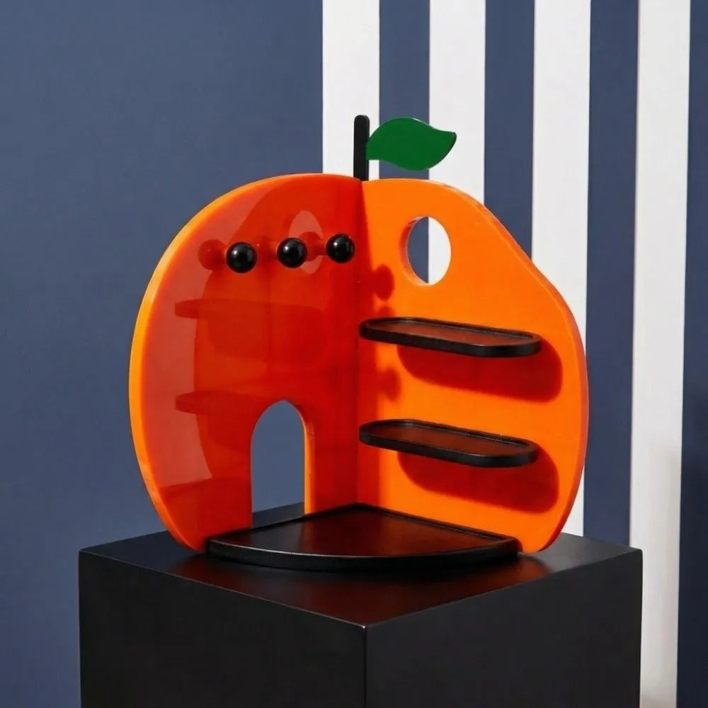 rangement bijoux orange moderne porte clés feuilles vertes minimaliste porte bijoux