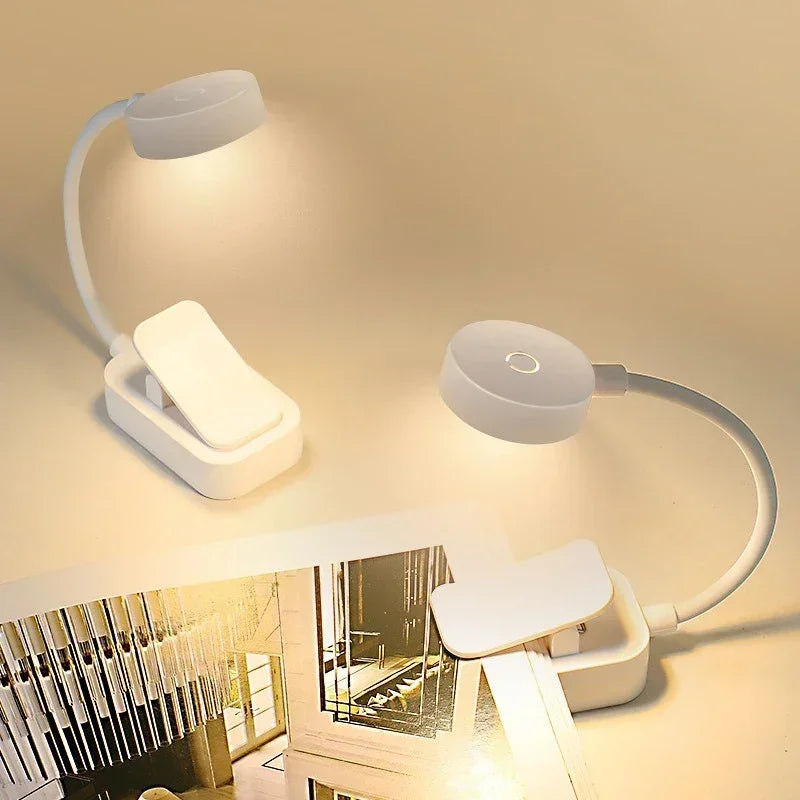 lampe lecture flexible rechargeable clip usb led blanc moderne chambre coucher