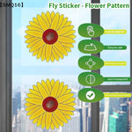 pièges mouches stickers autocollants fleurs décoratives jaunes rouges transparents intérieurextérieur 20pcs