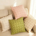 coussins carrés géométriques blanc rose clair vert olive amovibles modernes 30x50cm