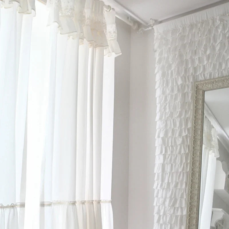 rideau dentelle blanc classique romantique fenêtre moderne erotique fronces